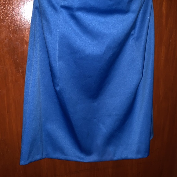 Jessica McClintock for Gunne Sax Strapless Blue/Black/white Satin vintage y2k - Picture 3 of 5